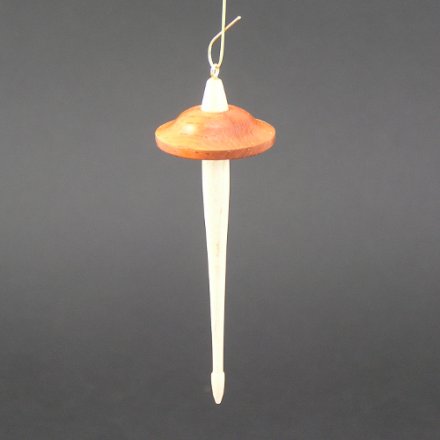 2017 Drop Spindle Ornament Padauk and Maple